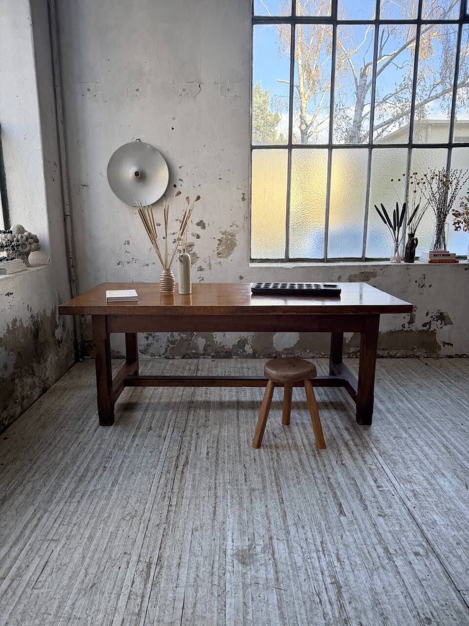 Rustic farmhouse table, solid oak, 2m