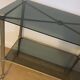 70s Furniture Glass and Brass Trolley on Wheels