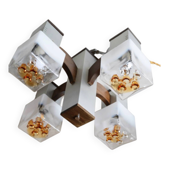 Cubic chandelier by Gaetano Sciolari for Mazzega