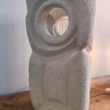Limestone owl lamp, Albert Tormos, France, 1970s