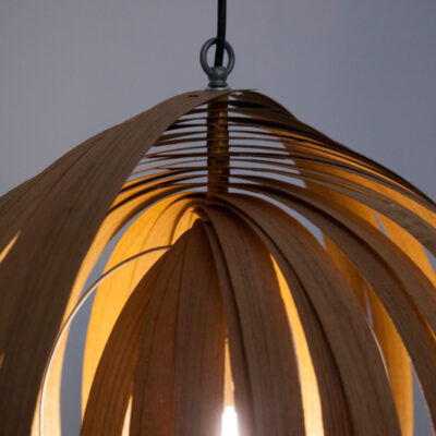 Wooden suspension large kinetic spiral