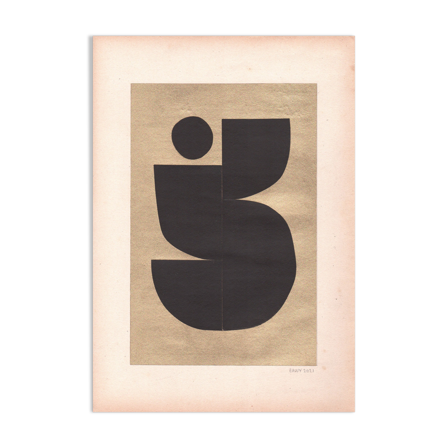 Collage on Antique Papers C440 signed Eawy