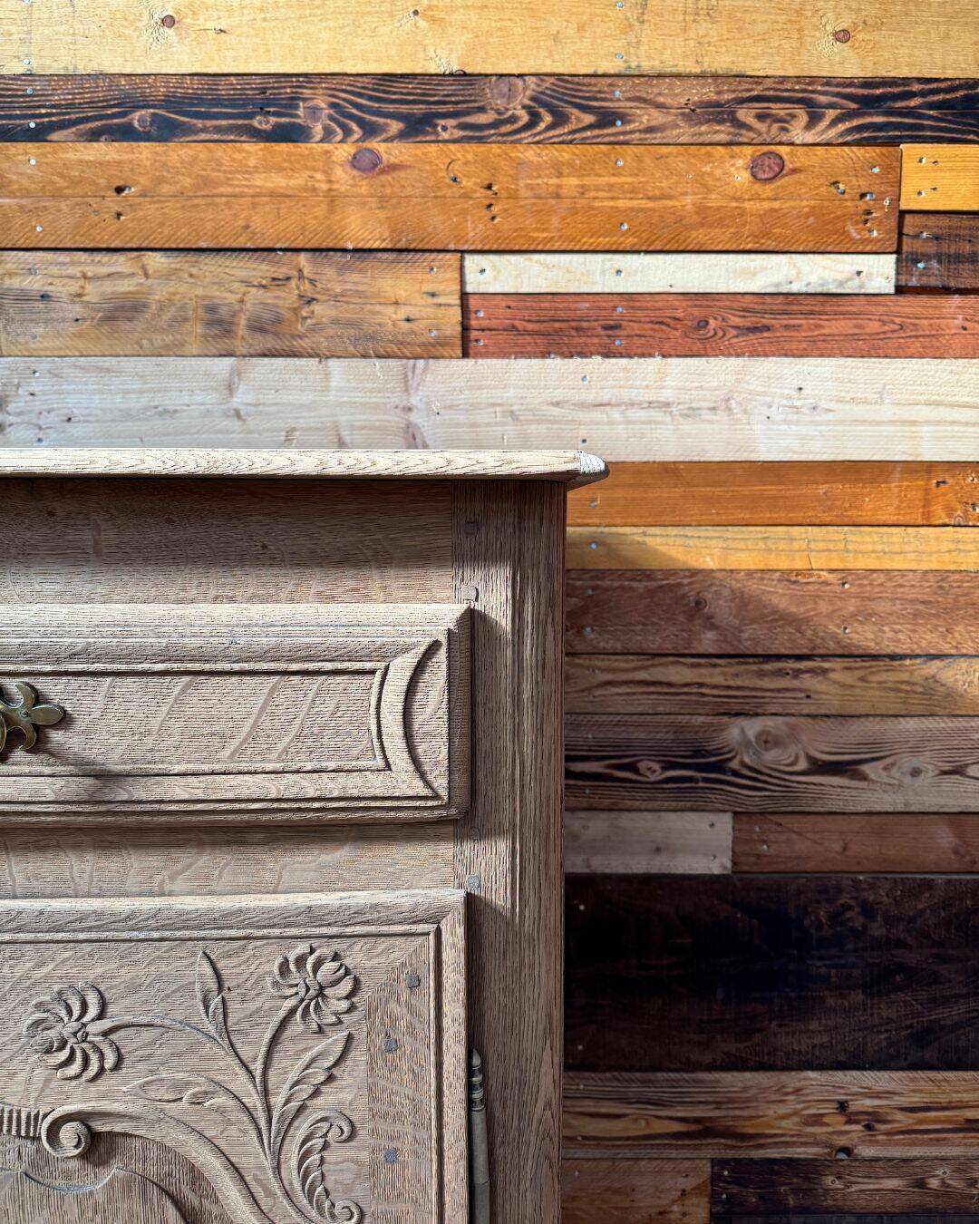 Solid oak buffet - sandblasted - late 18th century