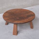 Brutalist oak mid-century dutch coffee table