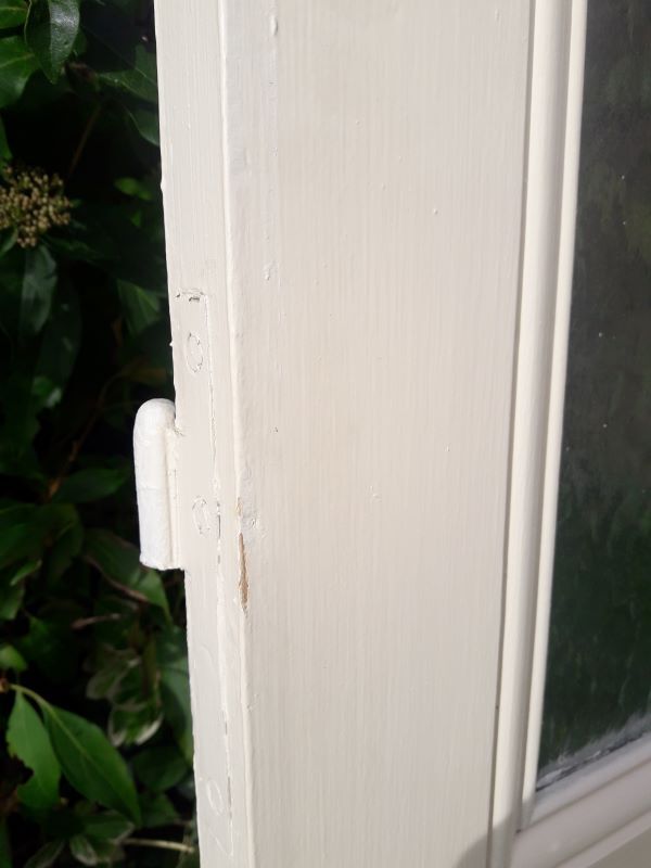 Old translucent glass communication door 82.5x214.2cm