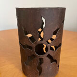 Pair of wrought iron garden tealight holders