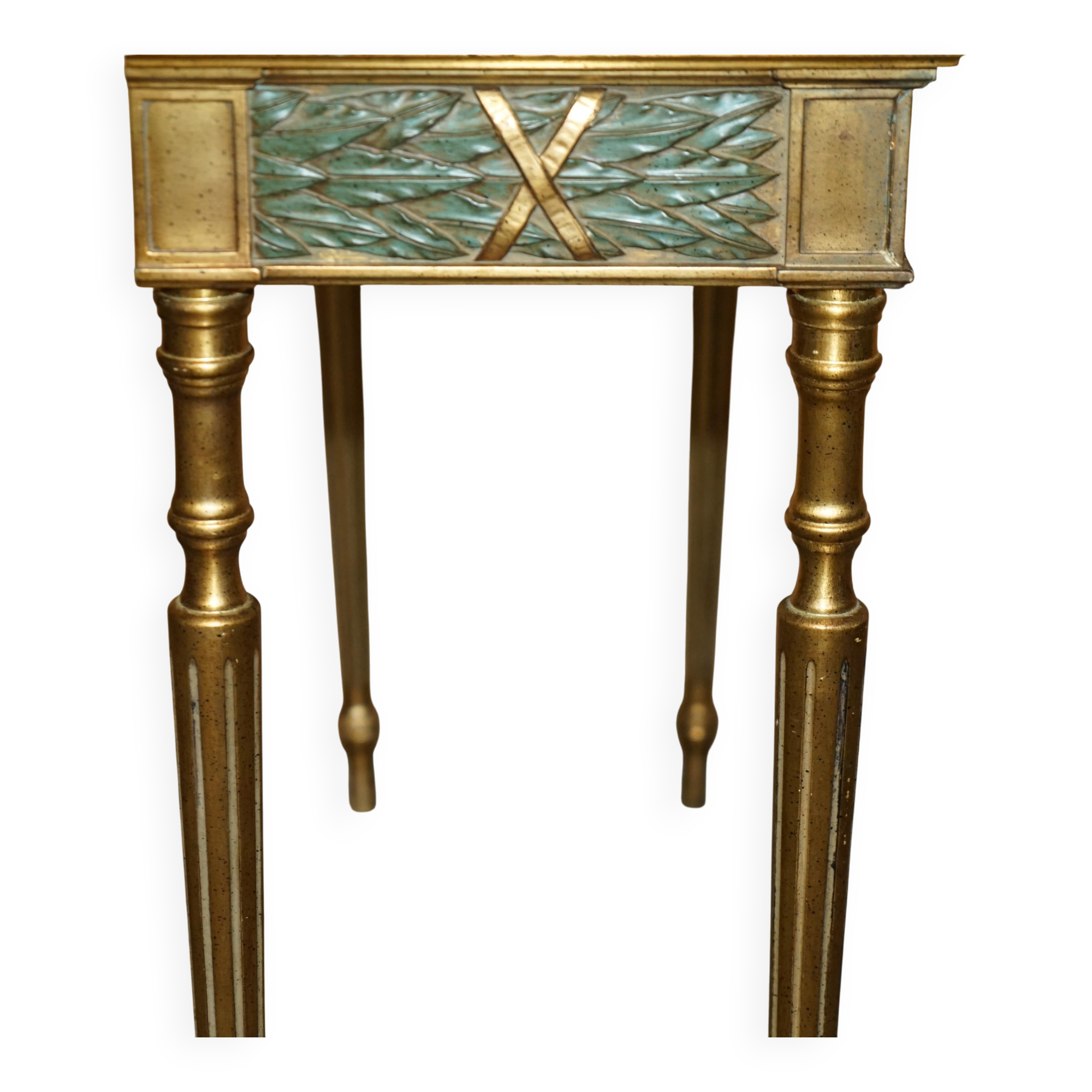 Italian vintage console with a glass mirror top.