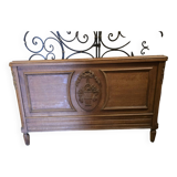 Old Louis XVI style oak headboard, 144cms L