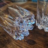 2 verres à whisky en cristal taillé – fond étoilé, années 70