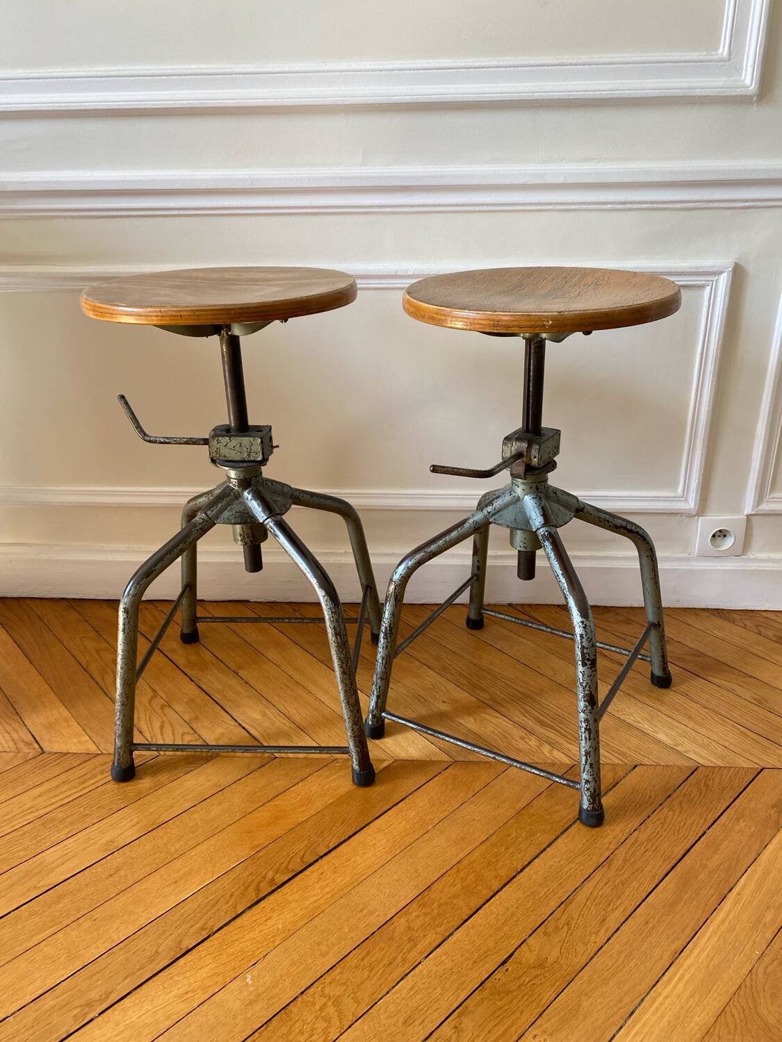 Pair of workshop stools