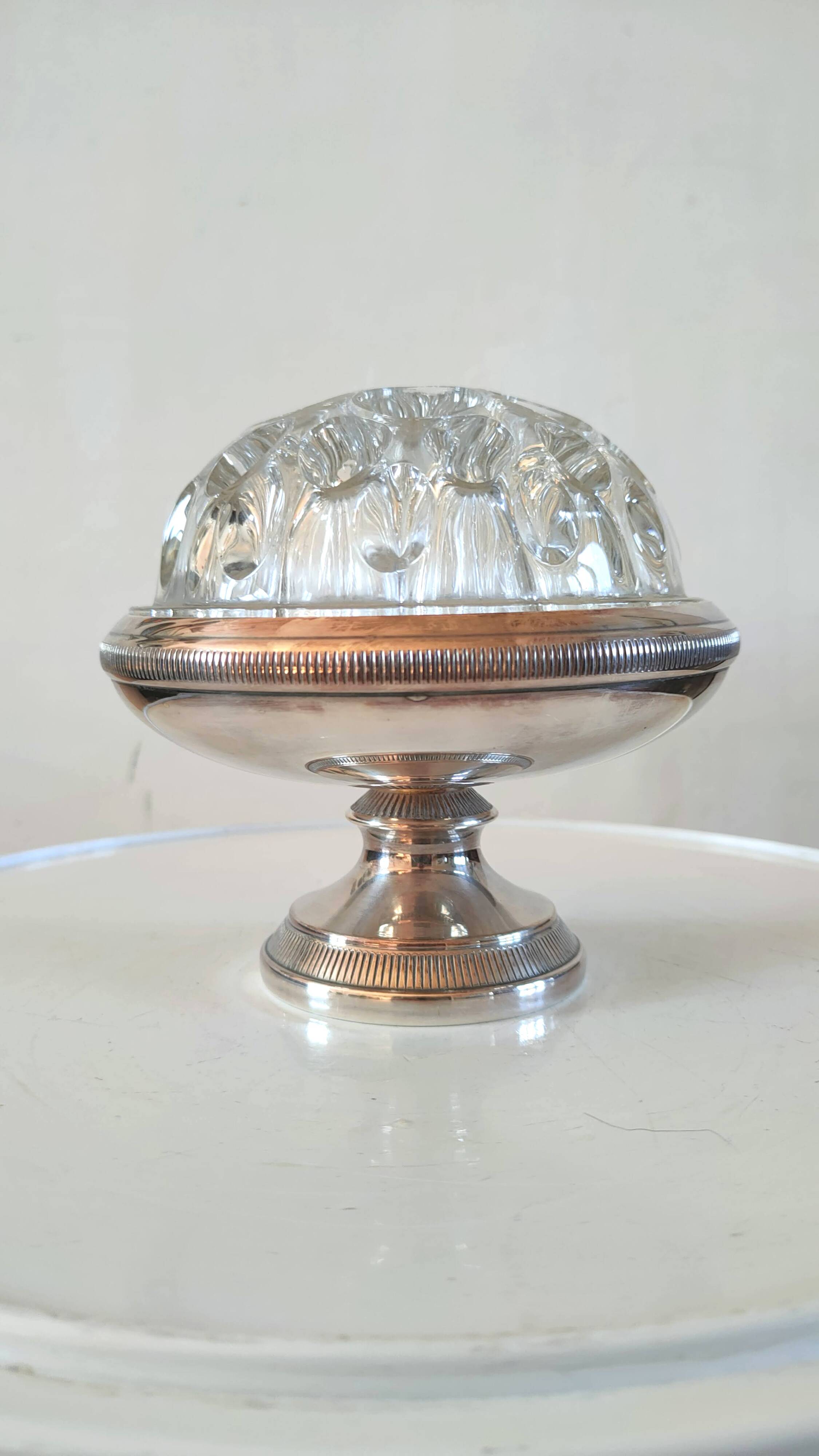 Pique flowers glass and silver metal Reims