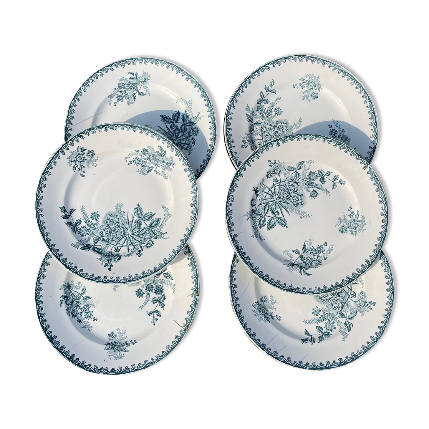 Set of 6 plates Terre de Fer model Margot Sté Amandinoise