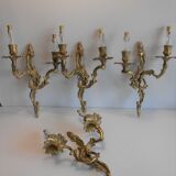 4 bronze wall lamps