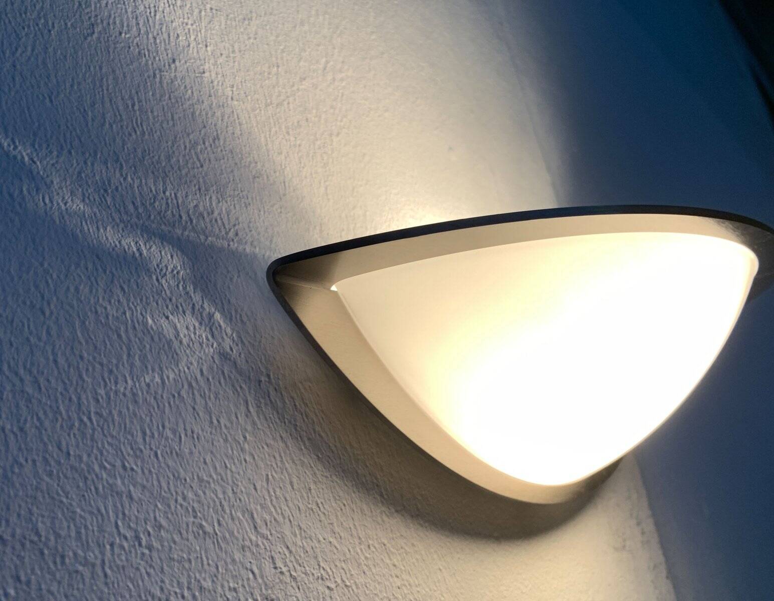 Postmodern German wall lamps from the space age by Glashütte Limburg, set of 2