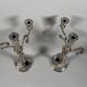 Pair of rocaille candelabra in solid 950 silver Louis XV style