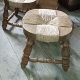 Pair of straw stools