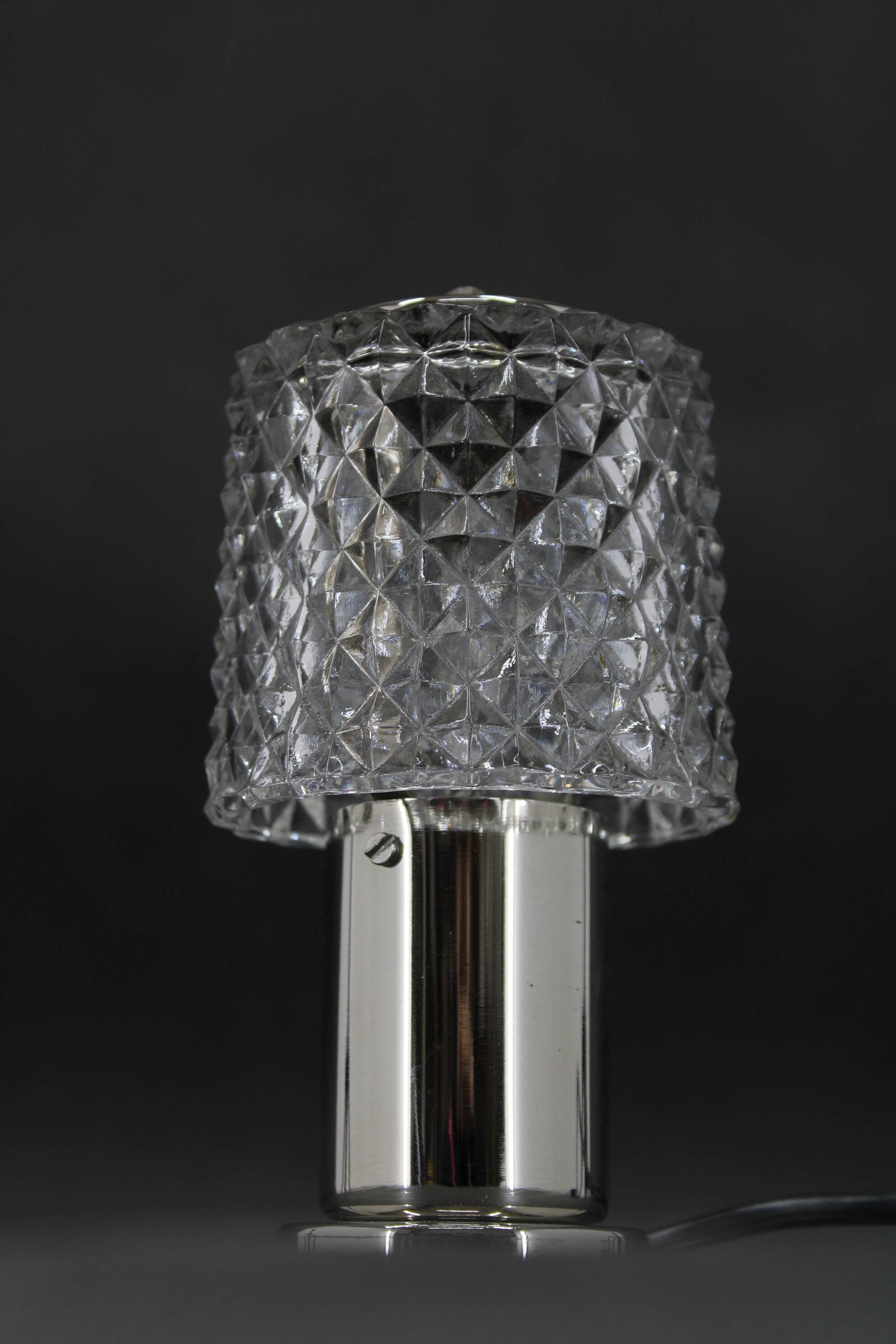1970s Glass Table Lamp by Kamenicky Senov, Czechoslovakia