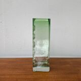 Brutalist glass block vase from the mid-century space age, 1960s