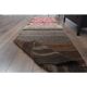 Vintage Turkish Oushak Handmade Wool Cotton Brown Runner Rug 75x254