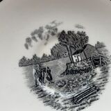 5 cups and 5 saucers La Louvière boch Belgium peasant scene art deco