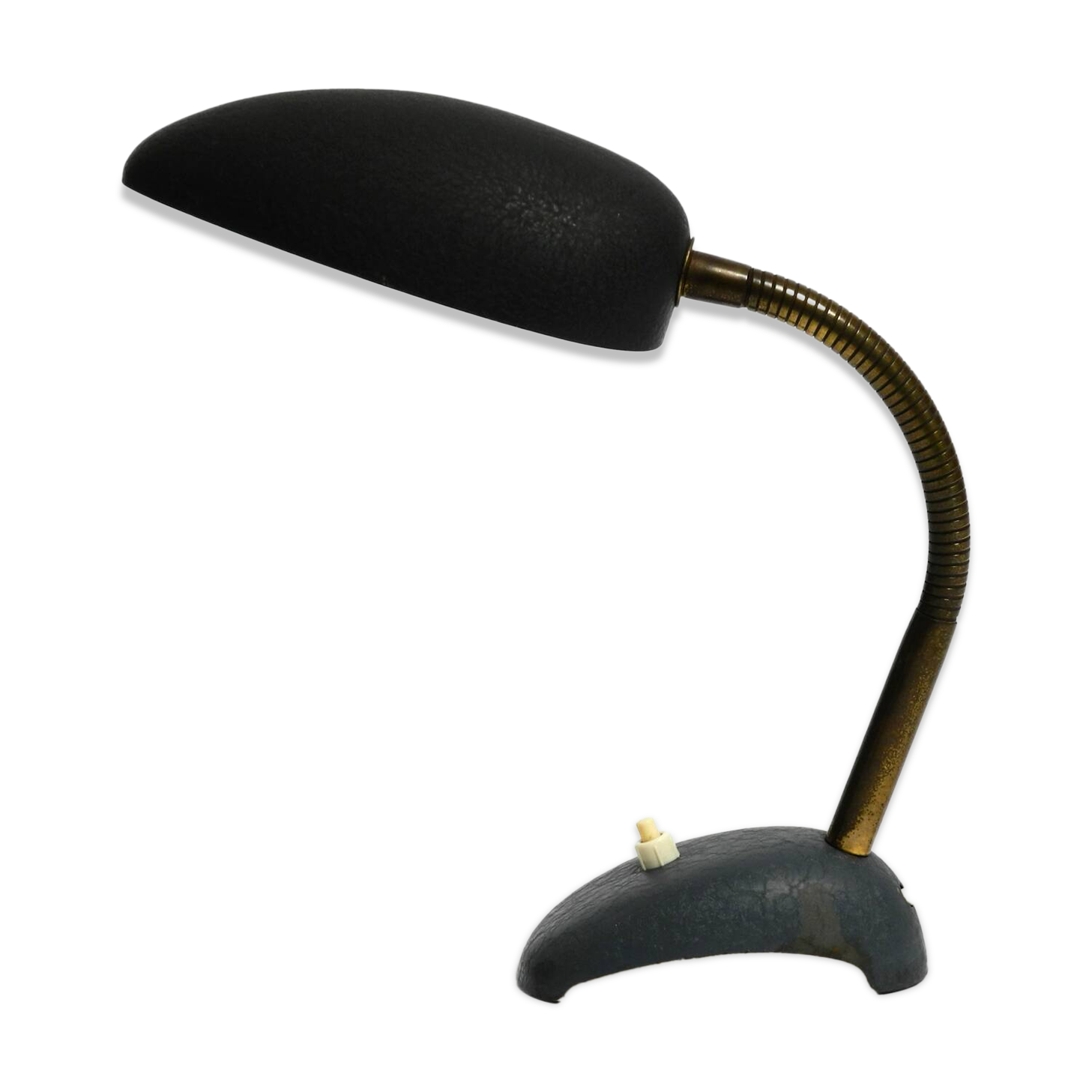 Small 1950s table lamp with metal gooseneck from Gebrüder Cosack Germany