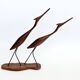Scandinavian modernist sculpture cranes in teak.