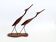 Scandinavian modernist sculpture cranes in teak.