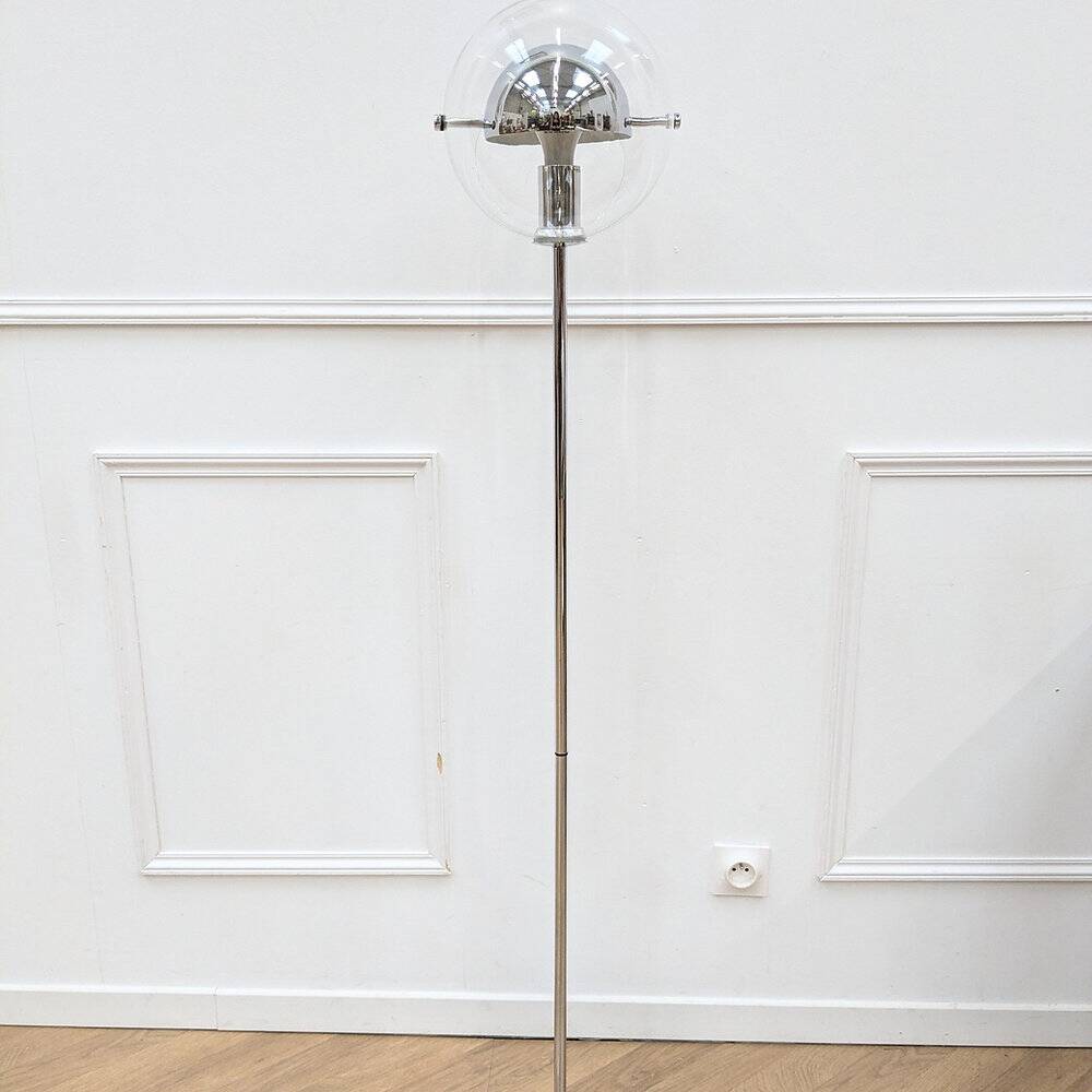 Lampadaire chromé vintage 70s