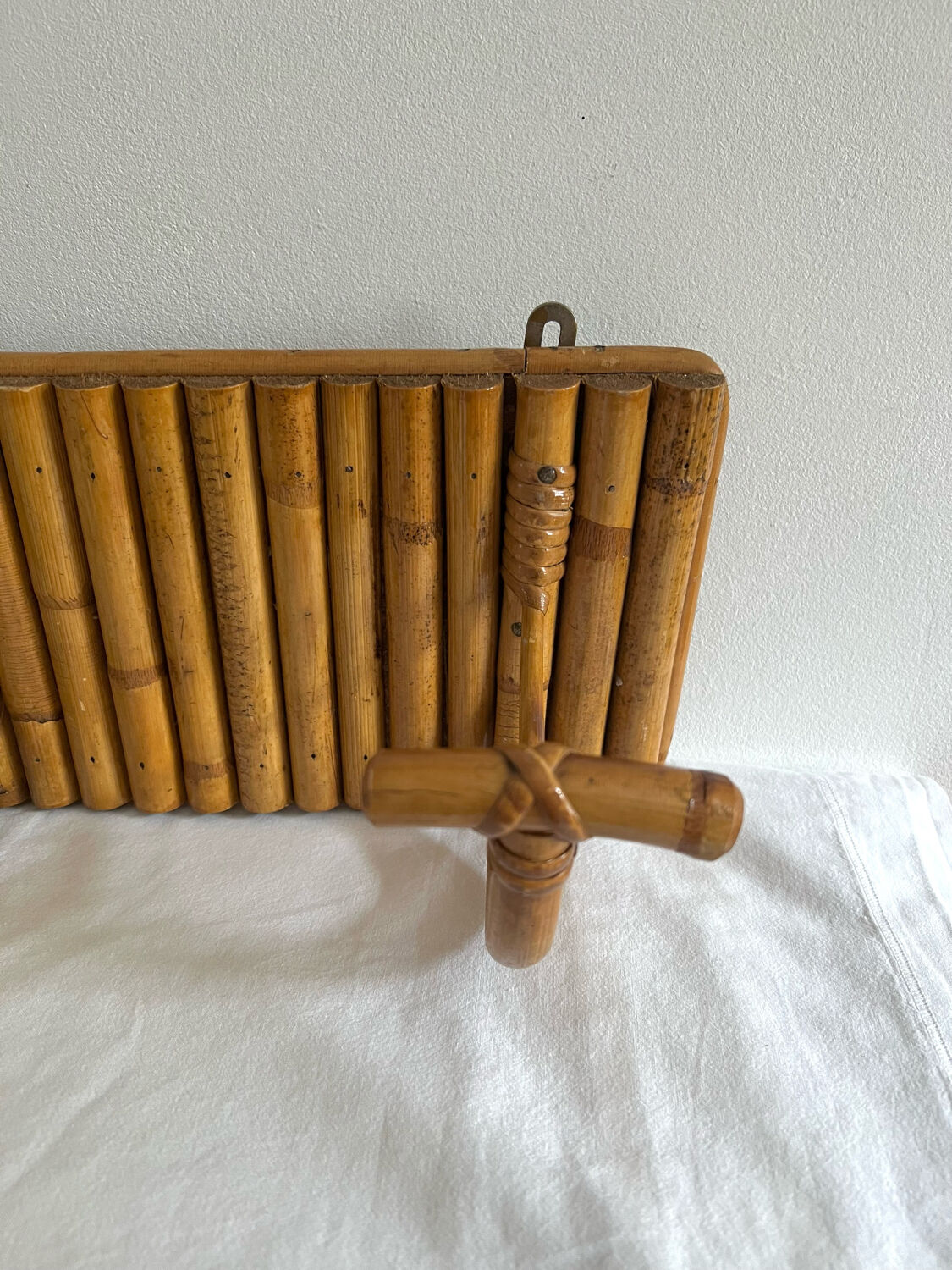 Rattan coat rack