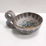 Gray Fat Lava Earthenware Catchall / Videpoche by Lino Zaramella, Signed
