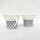 2 Russian Imperial Lomonosov Porcelain Cups • Cobalt 1744