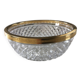 Glass and brass salad bowl