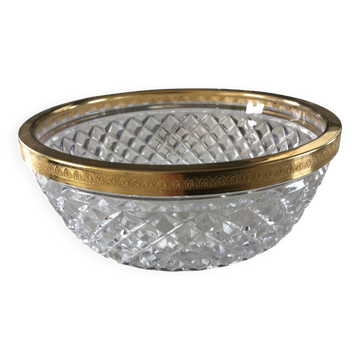 Saladier coupe verre et laiton