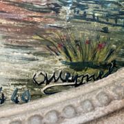 Tableau huile sur toile "Le lavoir"