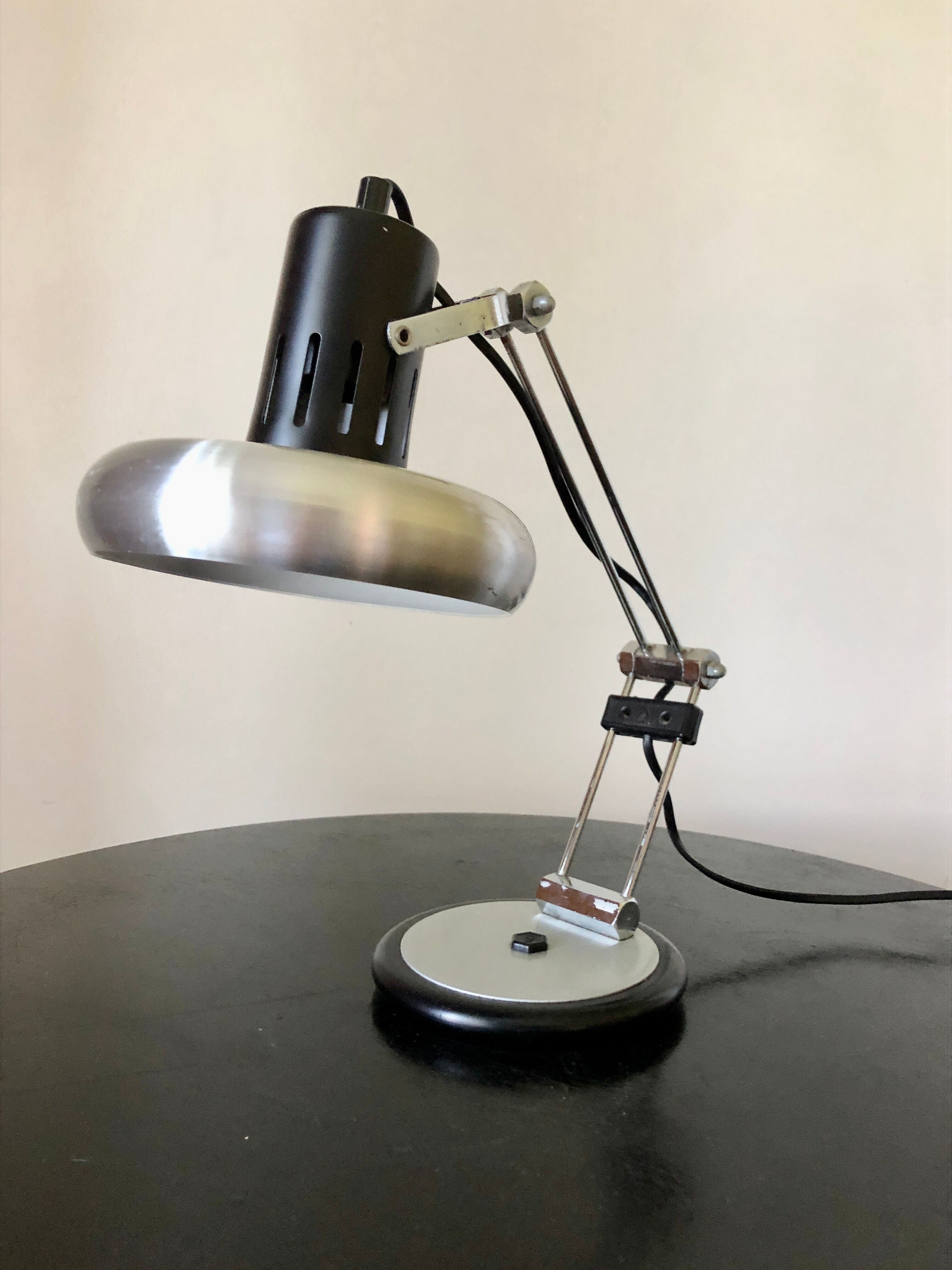 Brushed metal Aluminor lamp 1970