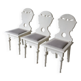 Swedish folk white painted chair | 1 of 3 | 1920s