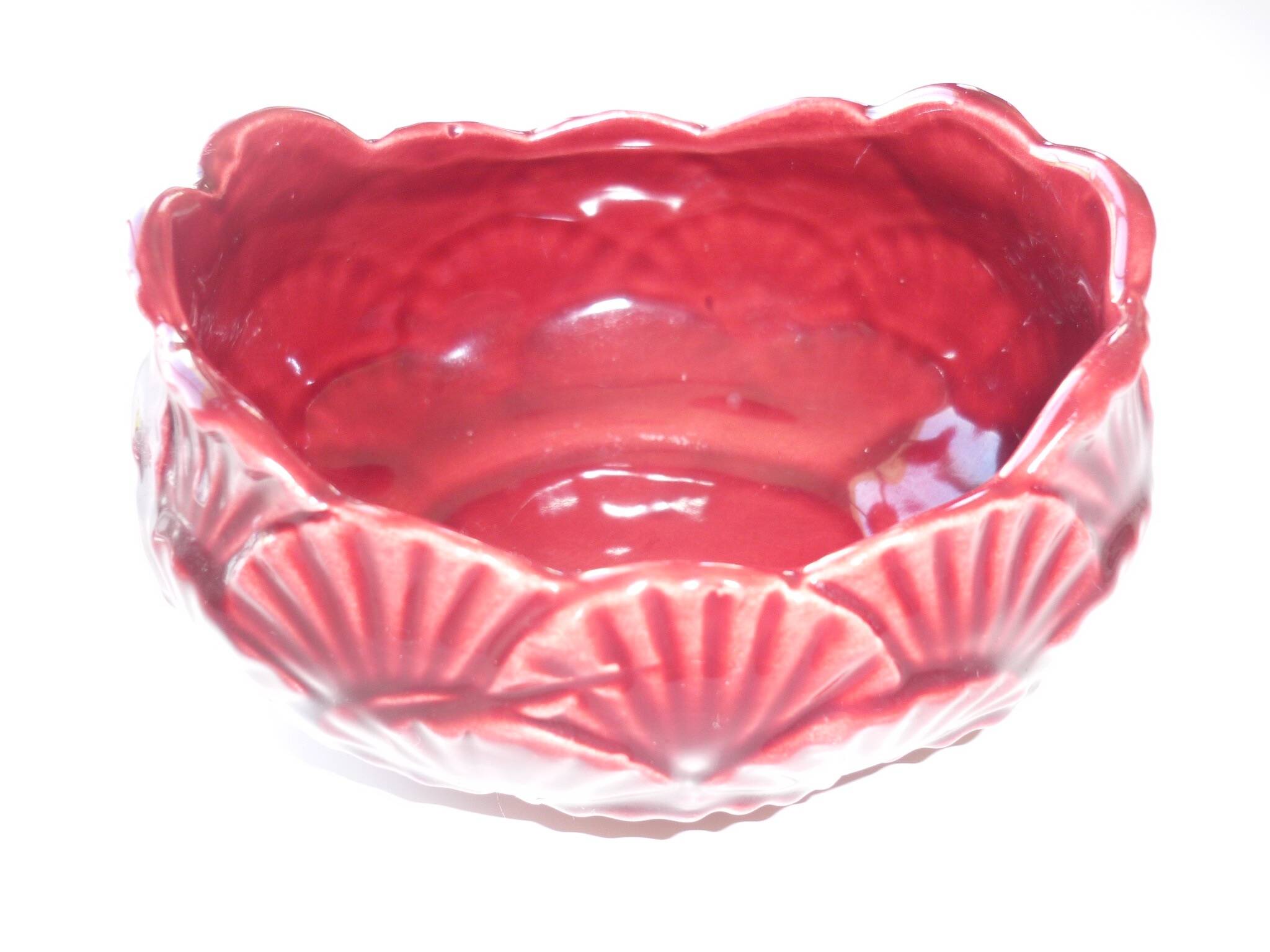 Empty art-deco scallop shell pocket