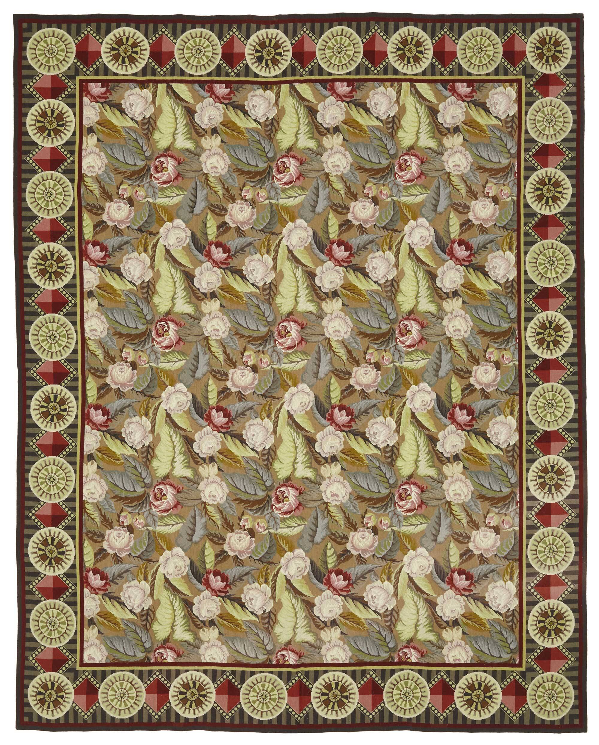 Handmade Vintage Flatweave Needlepoint Kilim 243 cm x 304 cm