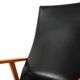Paire de fauteuils scandinaves à dossier haut en simili cuir des années 1950-60.