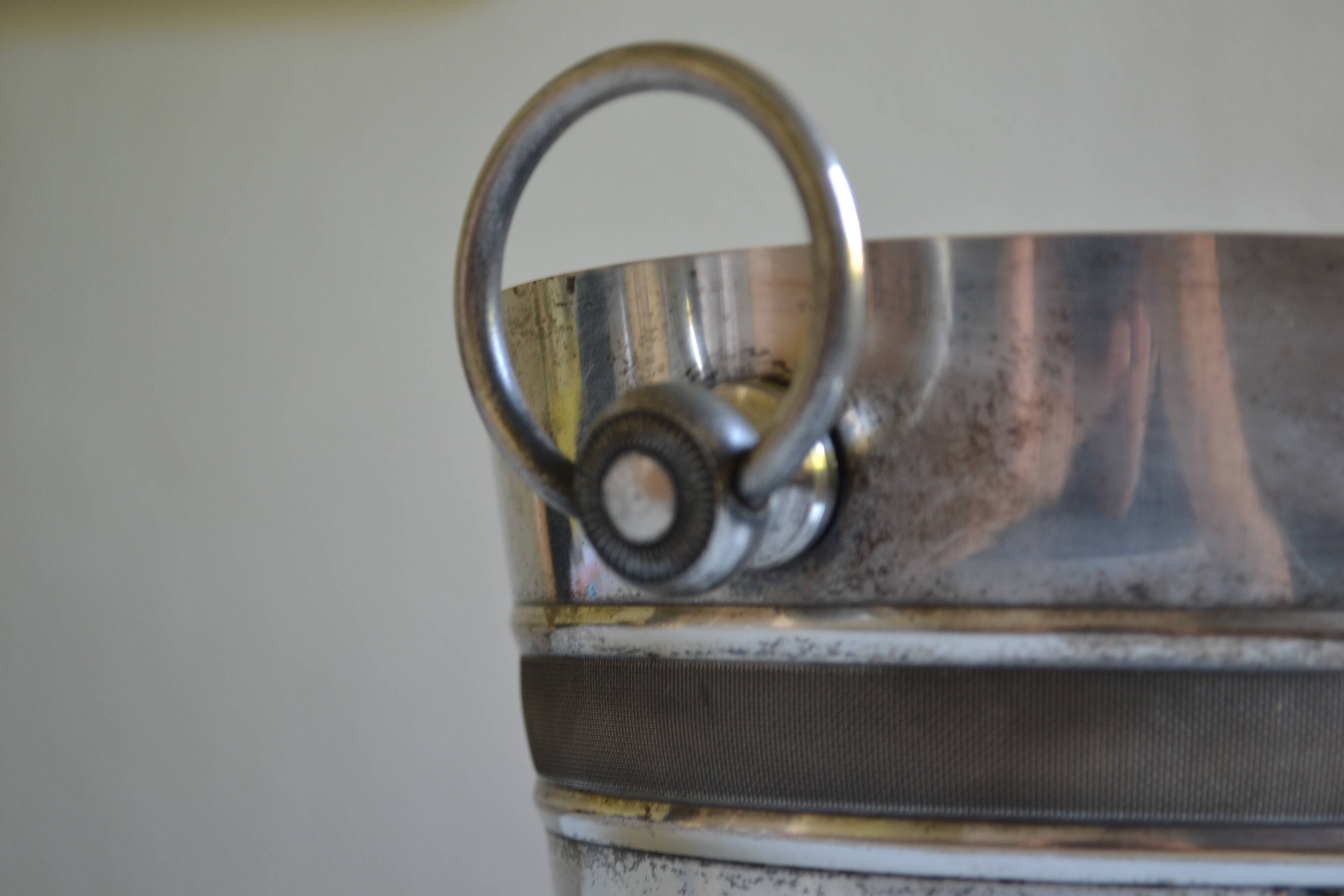 Silver-plated ice or champagne bucket with goldsmith's hallmark
