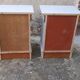 Pair of Louis Philippe style bedside tables 1 door 1 drawer gray