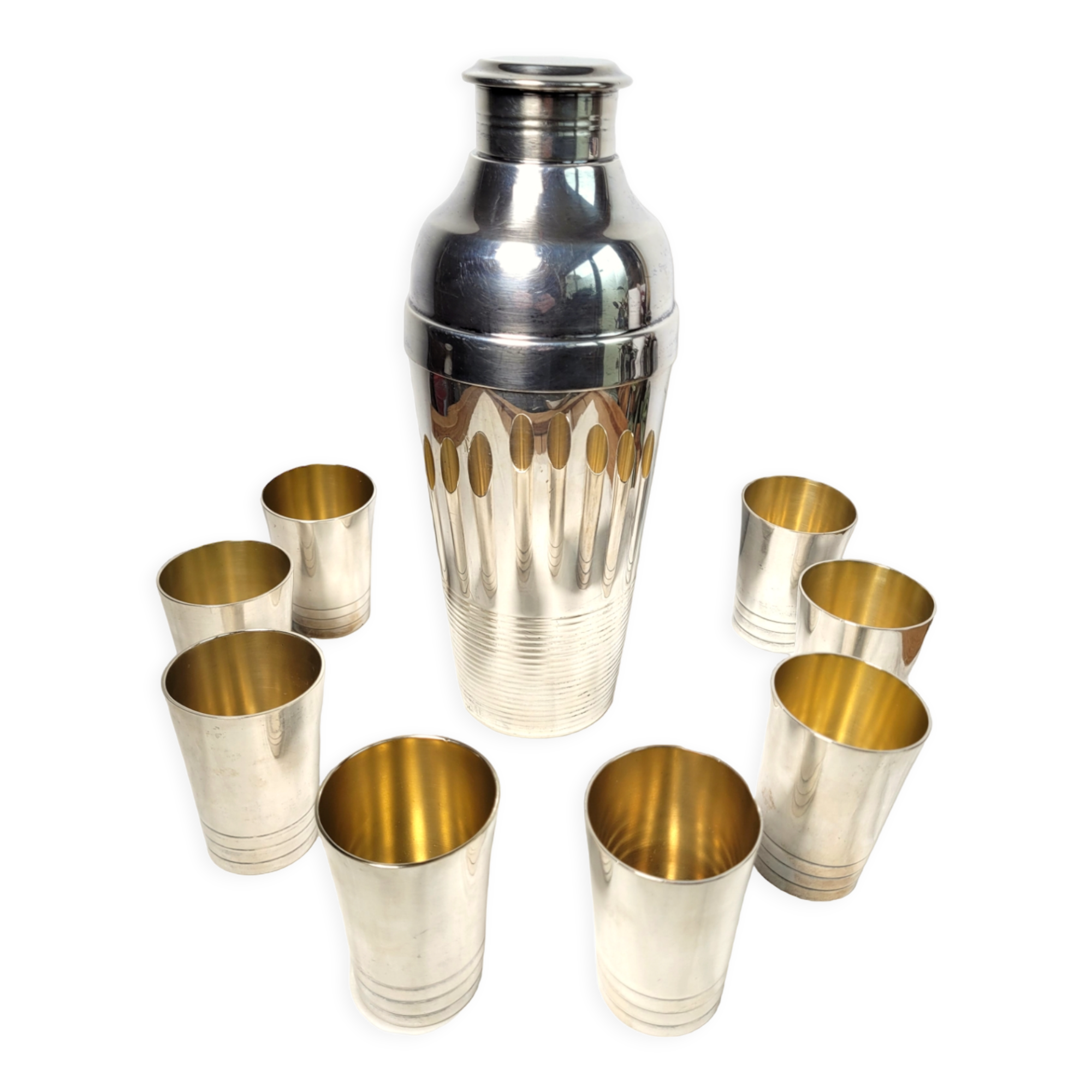 Cocktail shaker Undulations Christofle Gallia 1935 by Luc Lanel