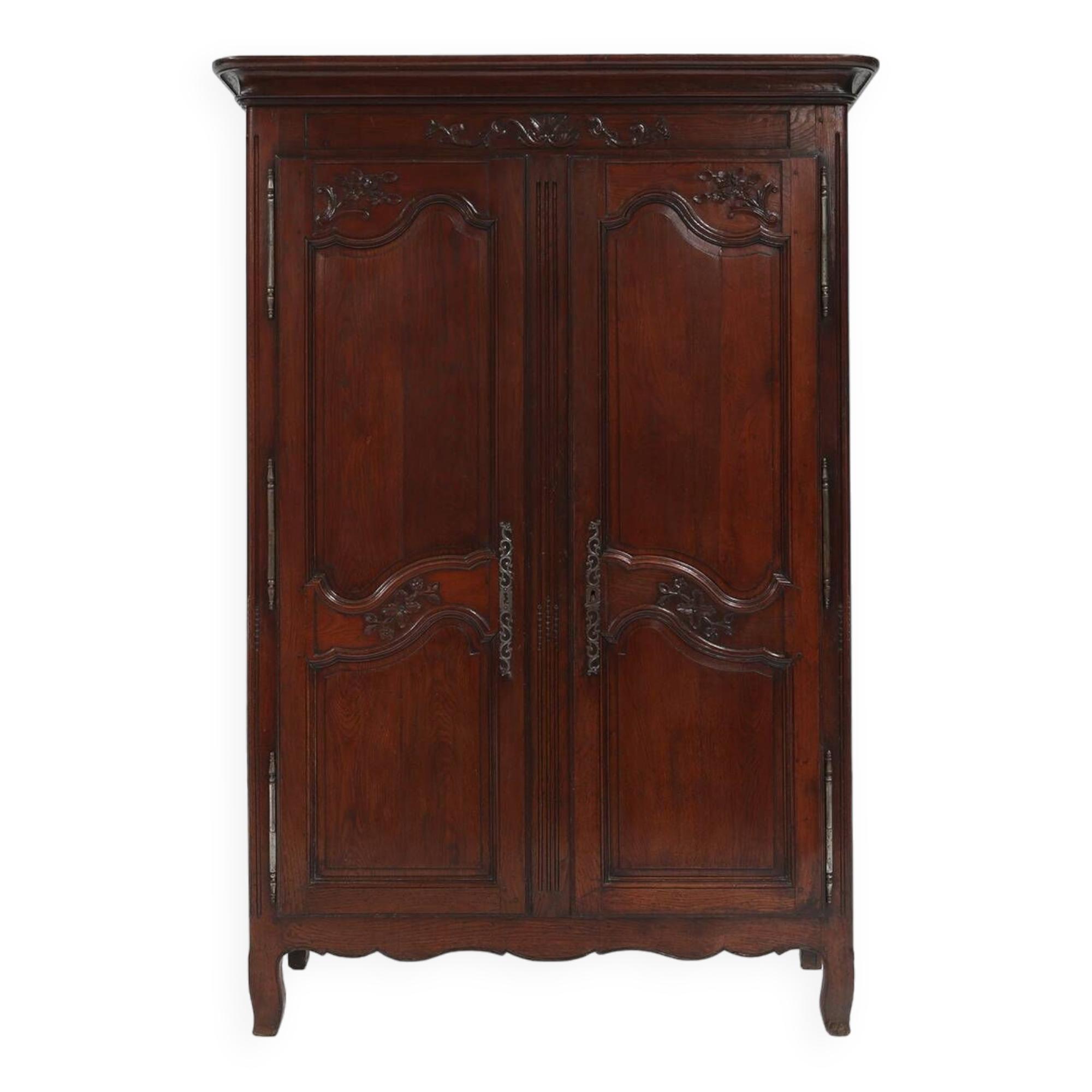 Large French antique carved bridal Armoire in Louis XVI style, 1850