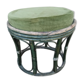 Bamboo stool rattan velvet cushion