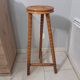 Pedestal table turned wooden stool vintage 50s