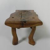 Vintage oak stump stool, 1960s