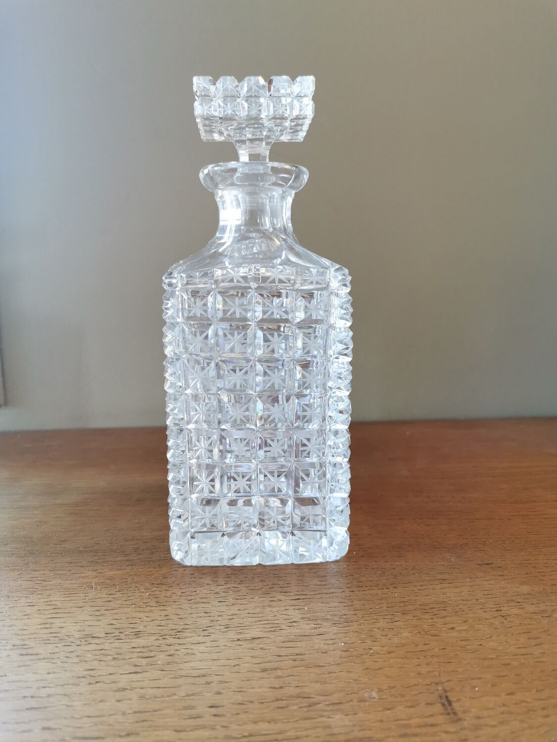 Cut crystal whiskey decanter