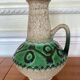 Emerald glazed ceramic pitcher vase