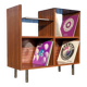 Meuble rangement Hi-Fi vinyles moderniste vintage 1960