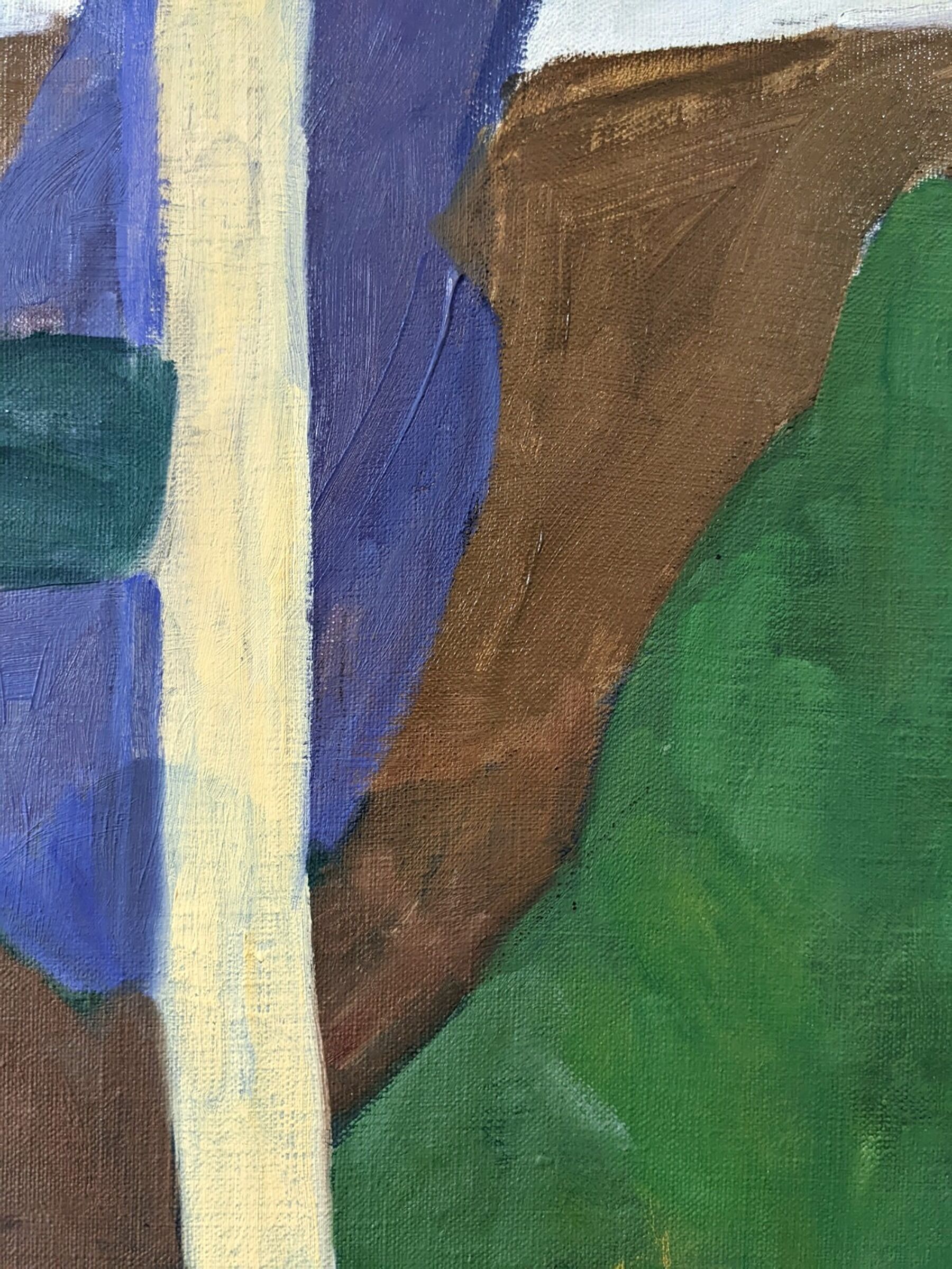 Mid-Century Modern "Modernist Cow" Swedish Vintage Landscape Oil Painting by Ture Fabianssonb